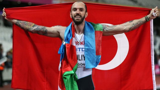 Rekortmen sprinter Ramil Guliyev, Tatar’ı ziyaret etti