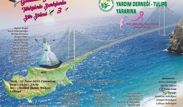 “Gönülden Gönüle Türkülerle Şarkılarla Şiir Şöleni 3” bugün yapılıyor