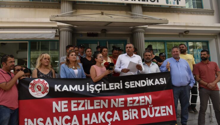 Kamu-İş, hademeler konusunda Çalışma Bakanlığı önünde basın açıklaması yaptı