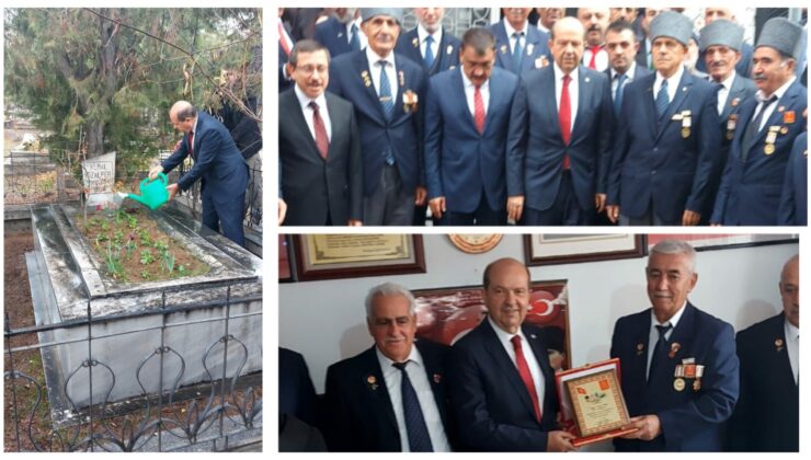 Cumhurbaşkanı Tatar, Malatya’da Kıbrıs gazileriyle bir araya geldi,  Öğretmenler Günü vesilesiyle varoluş mücadelesinin ilk şehitlerinden öğretmen Özalper’in mezarını ziyaret etti