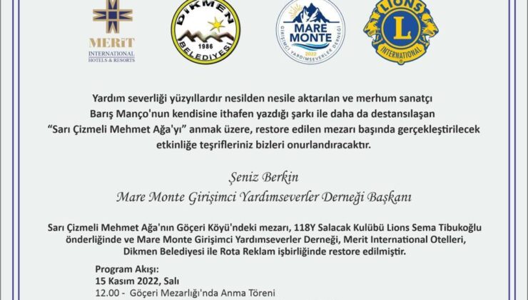 Sarı Çizmeli Mehmet Ağa’nın mezarı restore edildi