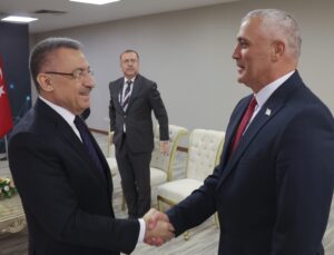 TC Cumhurbaşkanı Yardımcısı Oktay, Ekonomi ve Enerji Bakanı Olgun Amcaoğlu’nu kabul etti