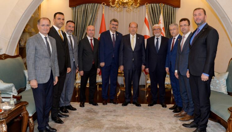 Cumhurbaşkanı Tatar, AK Parti Konya Milletvekili Erdem ve Selçuklu Belediye Başkanı Pekyatırmacı ile beraberindeki heyeti kabul etti