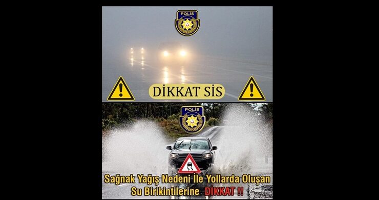 Polisten sürücülere uyarı: Kantara-Ardahan yolunda görüş mesafesi yer yer azaldı ve bazı yollarda su birikintileri oluştu