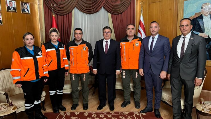 Başbakan Üstel, Sivil Savunma Teşkilatı Başkan Yardımcısı Coşan ve beraberindeki heyeti kabul etti