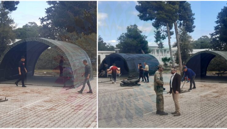 Namık Kemal Lisesi bahçesine çadır kuruluyor