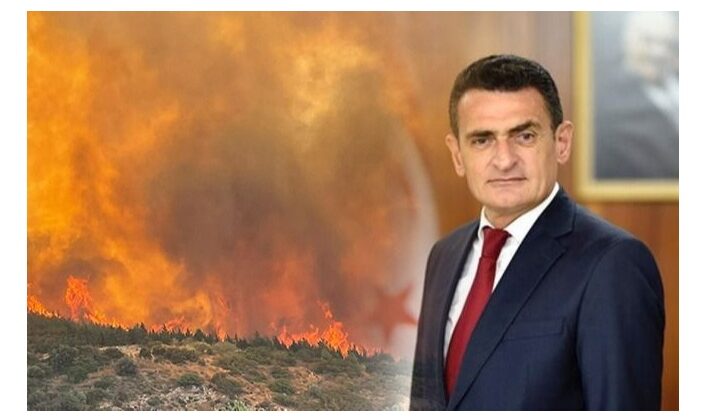 Bakan Oğuz:Yangına müdahale etmek üzere Türkiye’den helikopter yola çıktı. Güney Kıbrıs’tan yardım talebinde bulunuldu
