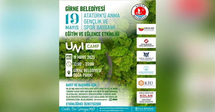 Girne Belediyesi yarın gençler için “UniCamp” etkinliği düzenliyor