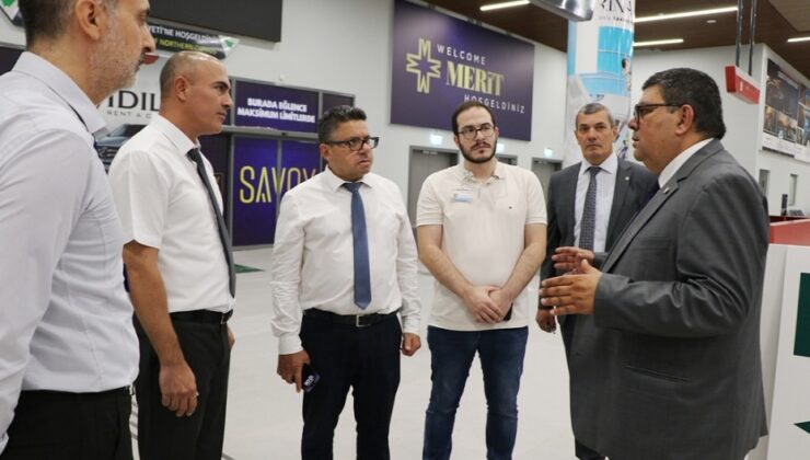 Bakan Berova, Ercan Havalimanı yeni binasında inceleme yaptı