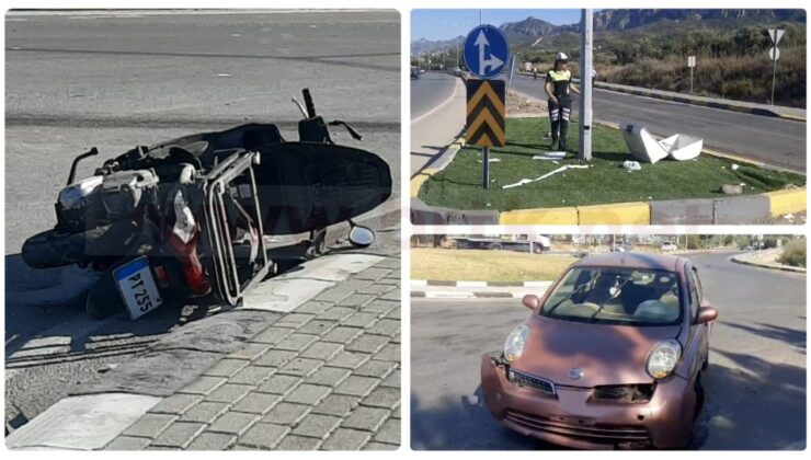 Girne-Alsancak yolunda kaza: Motosiklet sürücüsü ağır yaralandı