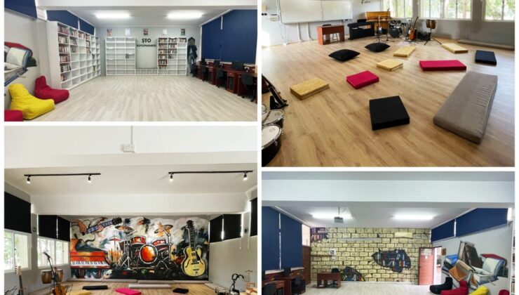Şht. Turgut Ortaokulu’nun tam donanımlı müzik odası ve kütüphanesi açıldı