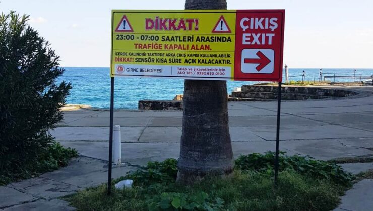 Girne Belediyesi Kaşgar Court bölgesine trafik düzenlemesi yaptı… Çarşambadan itibaren sahil şeridi gece trafiğe kapatılacak