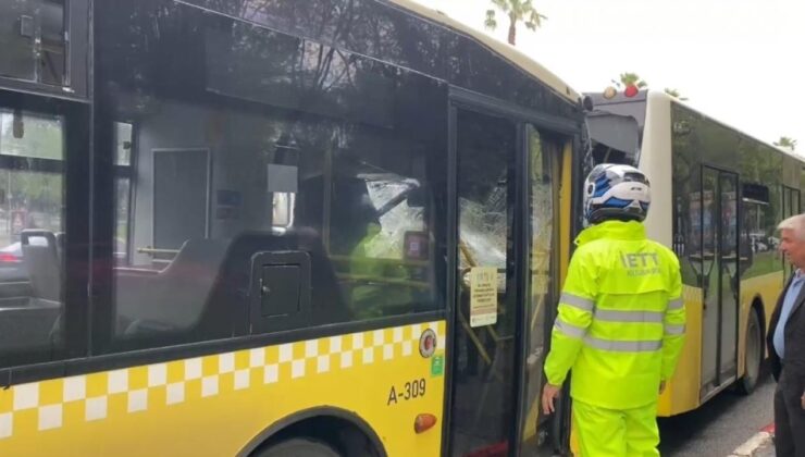 İETT otobüslerinin çarpıştığı kazada bir yolcu yaralandı