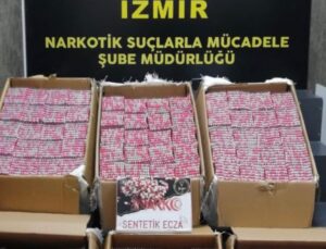 İzmir’de 120 bin 800 sentetik ecza ele geçirildi