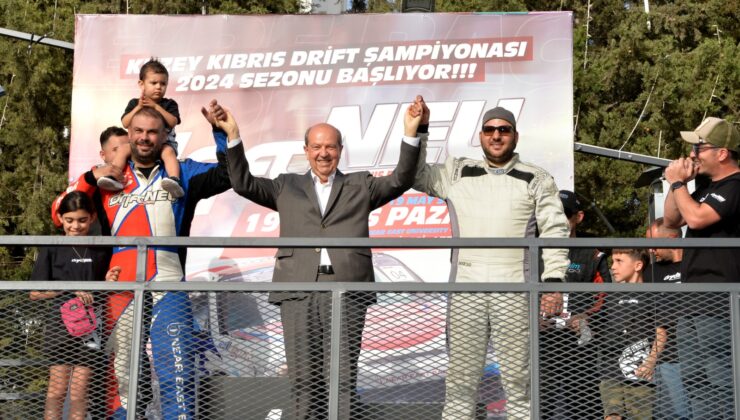 Cumhurbaşkanı Tatar, Drift NEU organizasyonu ile gerçekleştirilen 2024 KKTC Drift Şampiyonası’nı izledi