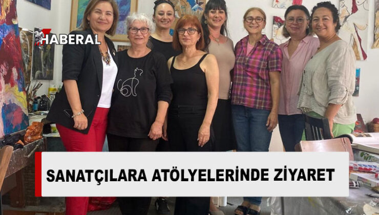 Kültür Dairesi Müdürü Zaimağaoğlu, sanatçıları atölyelerinde ziyaret ediyor
