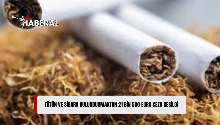 Tütün Ve Sigara Bulunduran İki Kişiye 21 Bin 500 Euro Para Cezası Kesildi