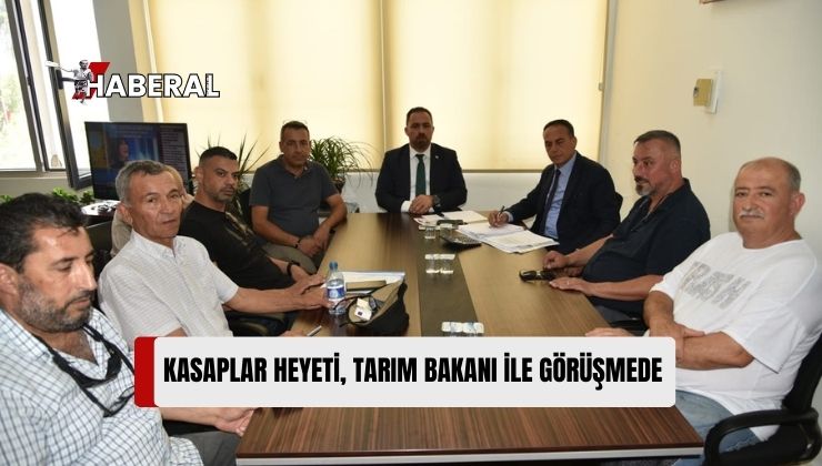 Kasaplar Birliği Heyeti, Başbakanlıkta Tarım ve Doğal Kaynaklar Bakanı Hüseyin Çavuş ve Başbakanlık Müsteşarı Durali Güçlüsoy İle Görüşüyor