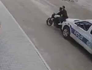 Polis, ‘dur’ ihtarına uymayan motosikleti çarparak durdurdu
