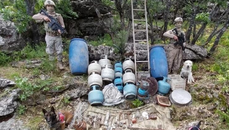 Elazığ’da teröristlerce kullanılan silah, mühimmat ve yaşam malzemesi ele geçirildi