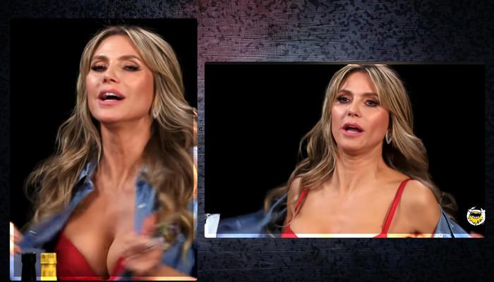 Heidi Klum acıya dayanamadı! Gömleğinin düğmelerini açtı: “Üstünü çıkarmaya gerek yoktu”