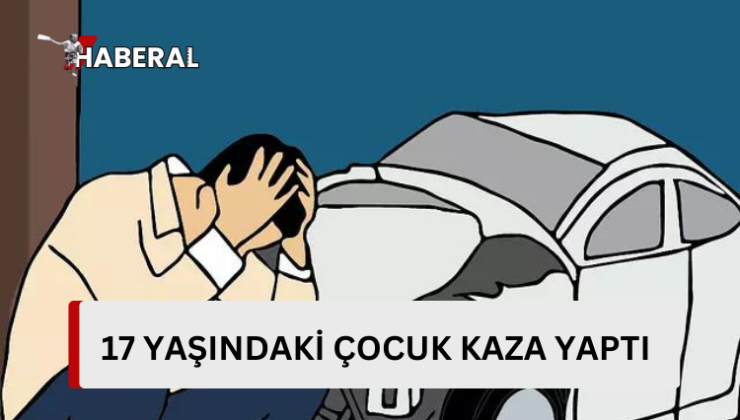 17 yaşındaki sürücü kaza yaptı,1 yaralı…