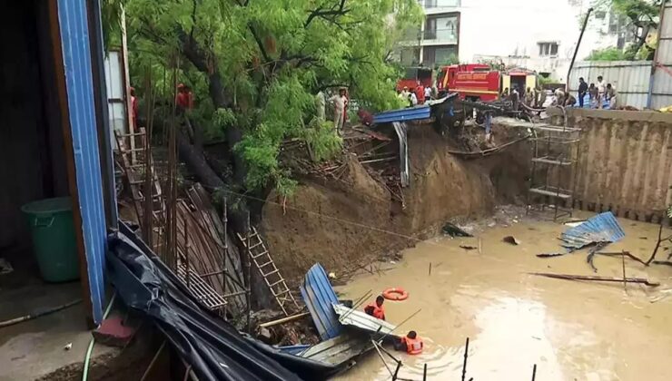 Hindistan’da şiddetli yağış nedeniyle çöken duvarın altında kalan 11 işçi hayatını kaybetti