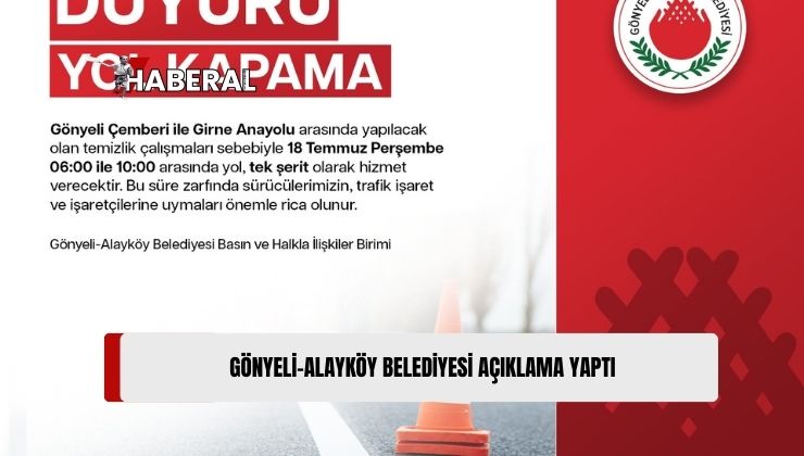 Gönyeli Çemberi ile Girne Ana Yolunun Bir Bölümünde Yarın Temizlik Yapılacak