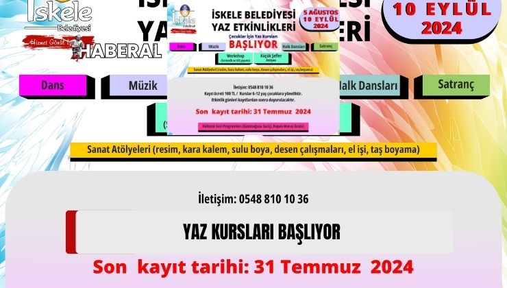 İskele Belediyesi Çocuklara Yönelik Yaz Etkinliği Düzenliyor