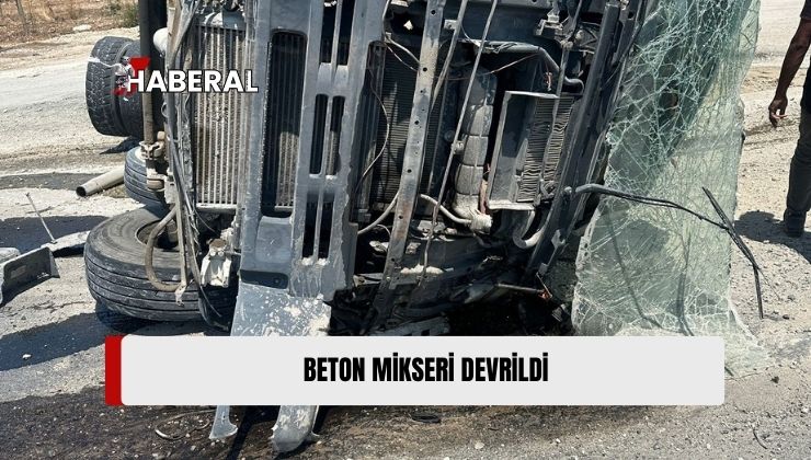 Girne-Değirmenlik Ana Yolunda Beton Mikseri Devrildi, 1 Yaralı