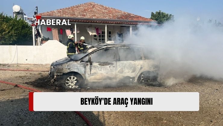 Beyköy’de Park Halinde Bulunan Araç Yandı