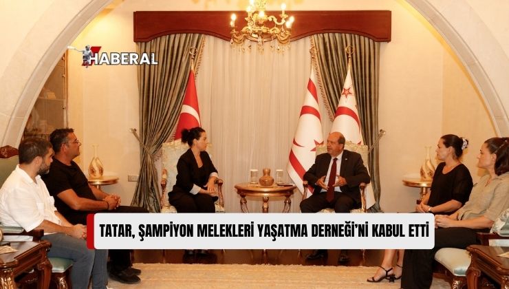 Cumhurbaşkanı Ersin Tatar, Şampiyon Melekleri Yaşatma Derneği Başkanı Ruşen Karakaya ile Beraberindeki Heyeti Kabul Etti