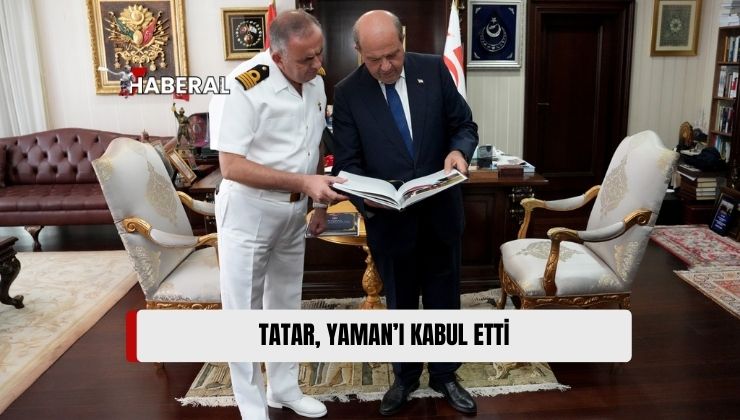 Cumhurbaşkanı Ersin Tatar, Mağusa Deniz Komutanı Dz. Alb. Ayhan Yaman’ı Kabul Etti