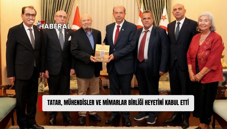 Cumhurbaşkanı Ersin Tatar, Türk Dünyası Mühendisler ve Mimarlar Birliği Genel Başkanı İlyas Demirci ve Beraberindeki Heyeti Kabul Etti