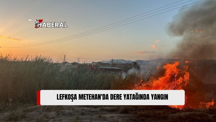 Lefkoşa’da Metehan Sosyal Konutları Yakınlarında Yangın Çıktı