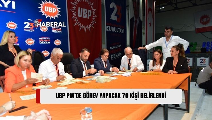 Ulusal Birlik Partisi’nin (UBP) Parti Meclisi’nde Görev Yapacak 70 Kişi Belirlendi