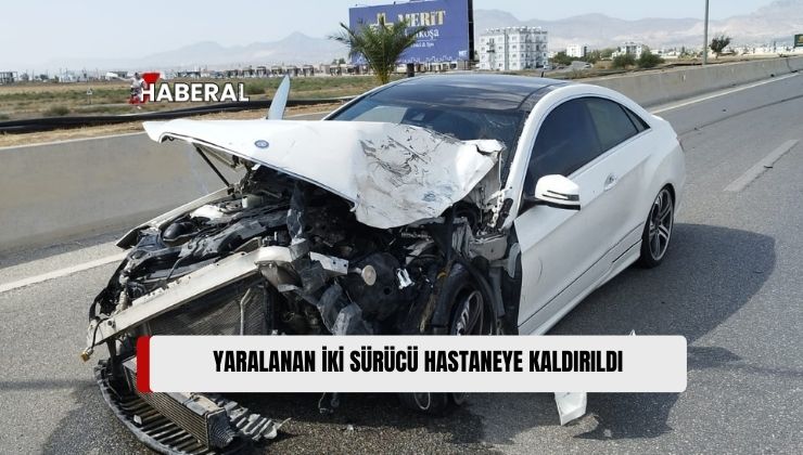 Yonca -Ercan Ana Yolunda Bugün Öğleden Sonra Meydana Gelen Trafik Kazasında İki Kişi Yaralandı