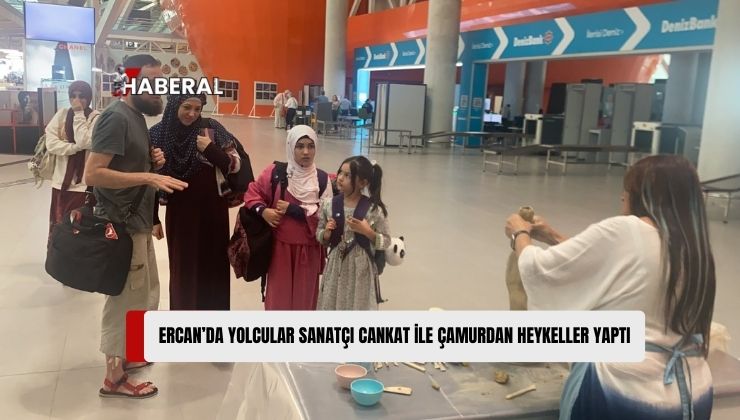 Ercan’da Yolcular Sanatçı Cankat ile Çamurdan Heykeller Yaptı