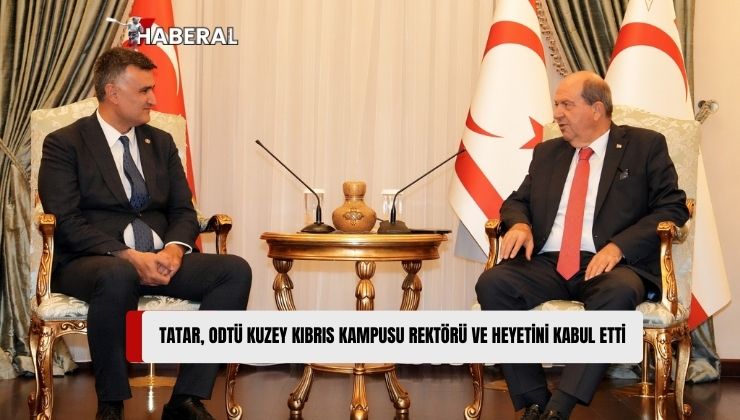 Cumhurbaşkanı Tatar, ODTÜ Kuzey Kıbrıs Kampusu Rektörü ve Beraberindeki Heyeti Kabul Etti