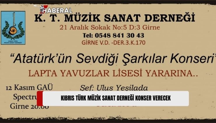 “Atatürk’ün Sevdiği Şarkılar Konseri” Yapılacak