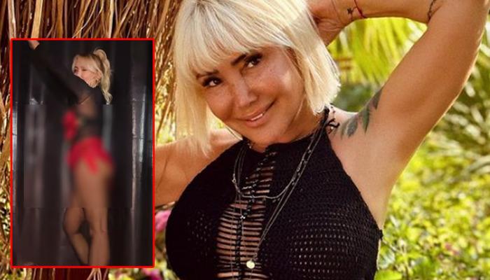 Yonca Evcimik kötü yorumları umursamıyor! Süper mini şortu ve gül detaylı büstiyeriyle beğeni topladı