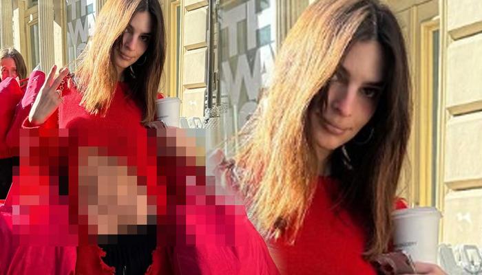 Emily Ratajkowski’nin cesur tarzı: Soğuk havaya aldırmadı