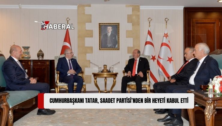 Cumhurbaşkanı Ersin Tatar, Kuzey Kıbrıs Türk Cumhuriyeti’nin 41’inci Kuruluş Yıl Dönümüne Katılmak İçin Ülkede Bulunan Saadet Partisi’nden Bir Heyeti Kabul Etti