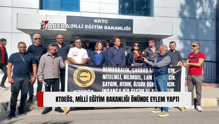 Kıbrıs Türk Orta Eğitim Öğretmenler Sendikası (KTOEÖS), Milli Eğitim Bakanlığı Önünde Toplanarak, Eğitimde Yaşanan Sorunlara Dikkat Çekti