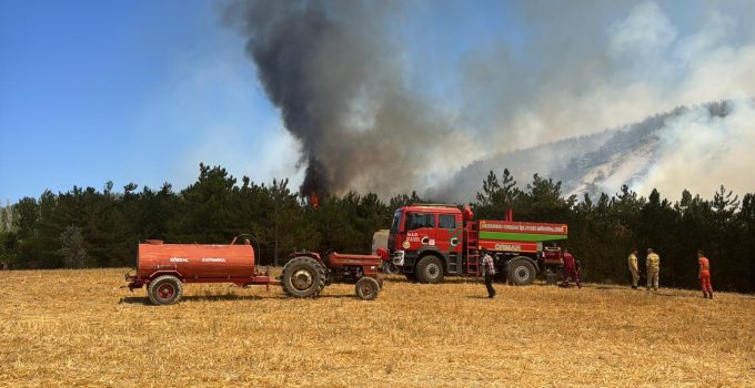 Bolu’da çıkan orman yangınına müdahale ediliyor