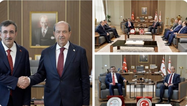 Cumhurbaşkanı Ersin Tatar, Türkiye Cumhuriyeti Cumhurbaşkanı Yardımcısı Cevdet Yılmaz’ı kabul etti