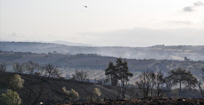 Çanakkale’de büyük oranda kontrol altına alınan yangına müdahale 2. gününde sürüyor