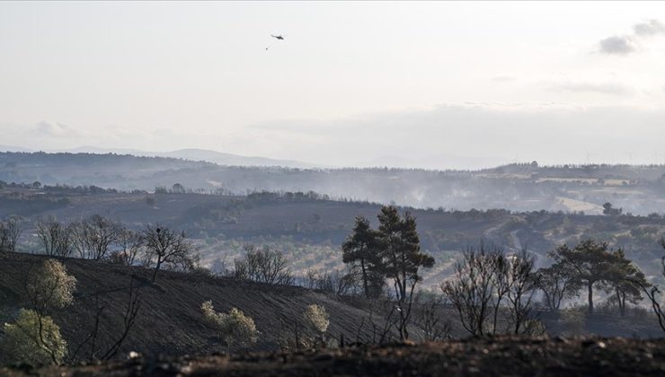 Çanakkale’de büyük oranda kontrol altına alınan yangına müdahale 2. gününde sürüyor