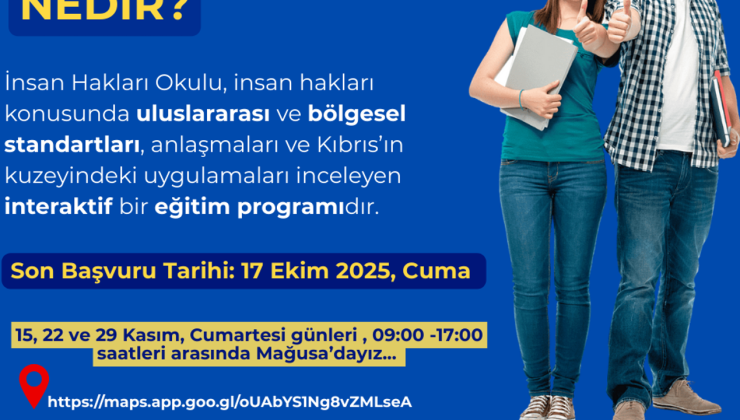 Gazimağusa’da İnsan Hakları Okulu düzenlenecek