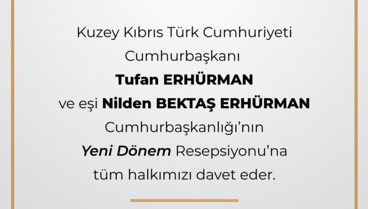 Cumhurbaşkanlığı’nda yarın “Yeni Dönem Resepsiyonu” düzenlenecek